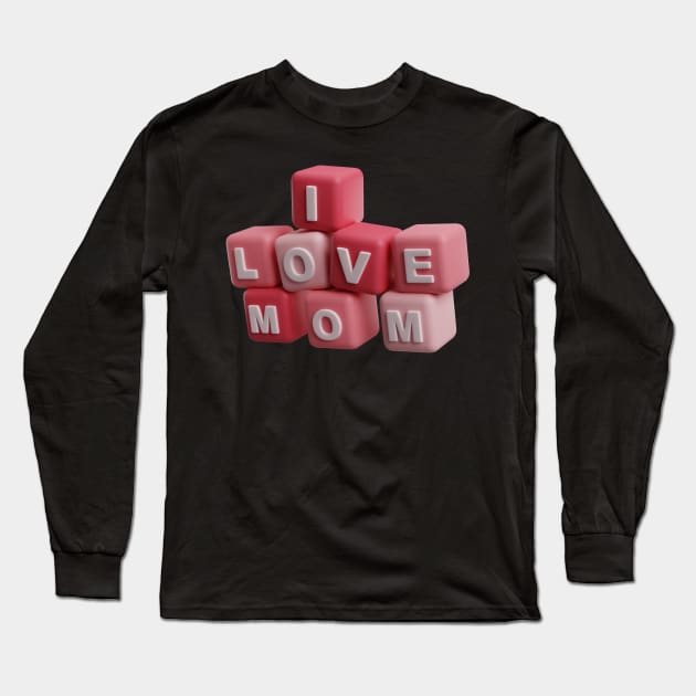 I love You Mom 3D Long Sleeve T-Shirt by CityTeeDesigns